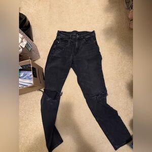 Women's Black Distressed mom Jeans